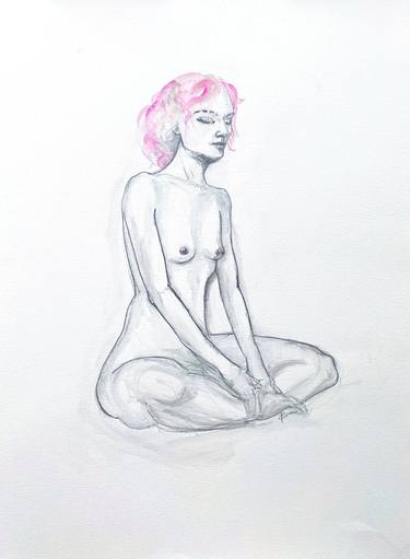 Original Figurative Nude Drawings by C Kairns