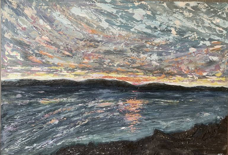 Original Abstract Expressionism Landscape Mixed Media by Zumrad Dsjalilova