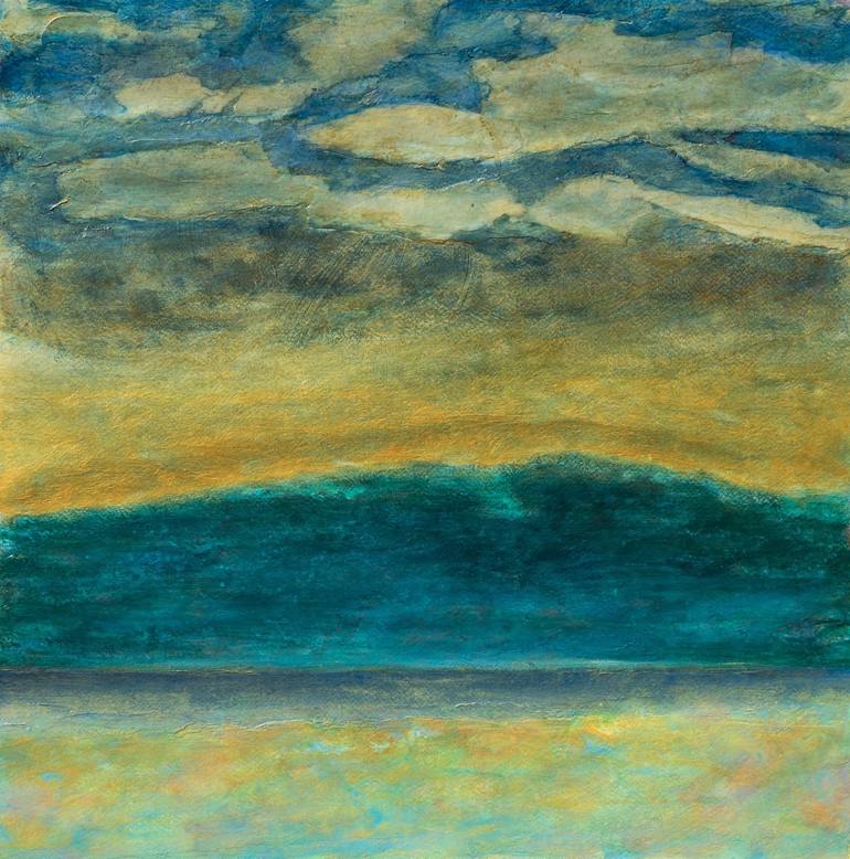 Original Abstract Mixed Media by Fabienne Monestier | Abstract Art on Acrylic | The lake