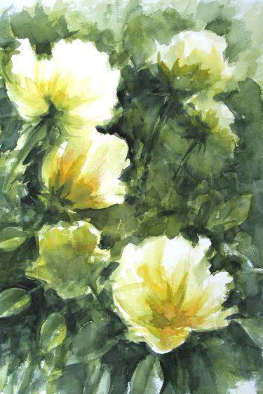 Print of Expressionism Floral Paintings by Fabienne Monestier