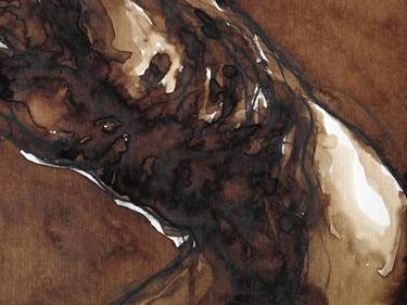 Male nude : body - contemporary drawing - walnut ink thumb