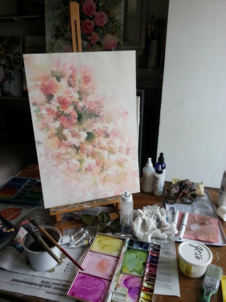 Original Impressionism Floral Painting by Fabienne Monestier