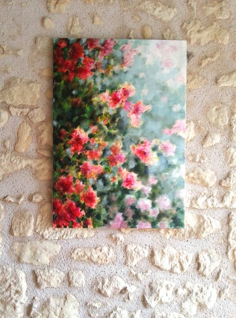 Original Abstract Floral Painting by Fabienne Monestier