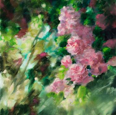"In the garden greenhouse" - impressionistic fine art floral thumb