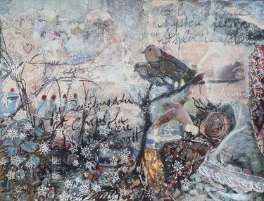 Soulboard : a winter dream landscape painting and collage with birds thumb