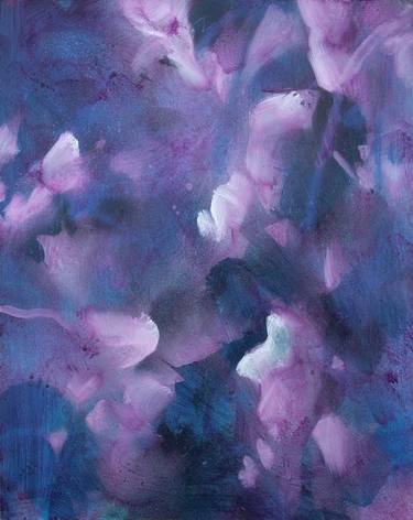 "Foliages in purple, blue, pink, mauve and violet" - floral abstract thumb