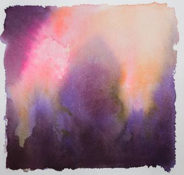 Purple trees at dawn - watercolor ARTIMPULSE thumb
