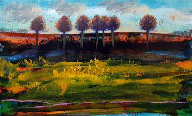 Feeling of autumn - modern landscape - contemporary - knife painting thumb