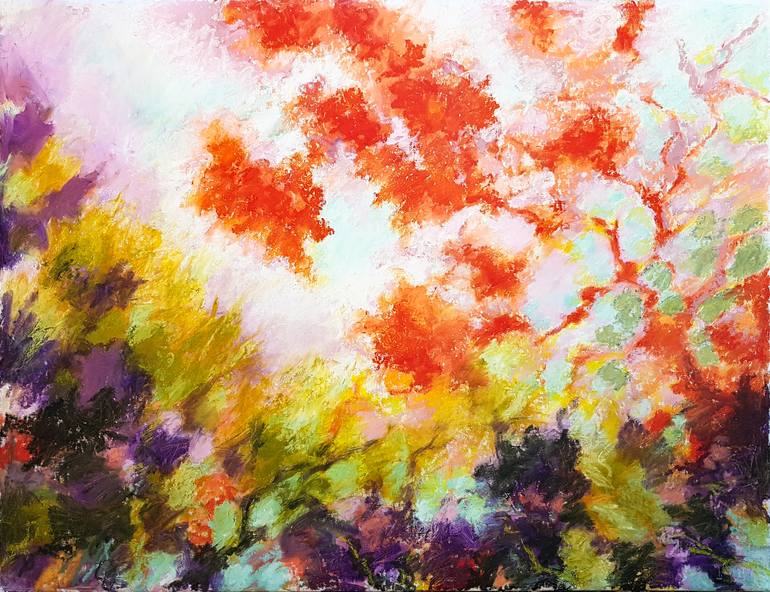 The Red Tree Artimpulse Painting By Fabienne Monestier 