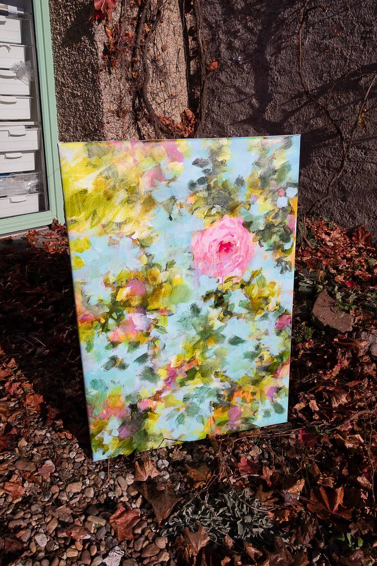Original Art Deco Floral Painting by Fabienne Monestier