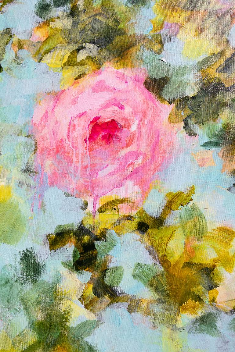 Original Art Deco Floral Painting by Fabienne Monestier
