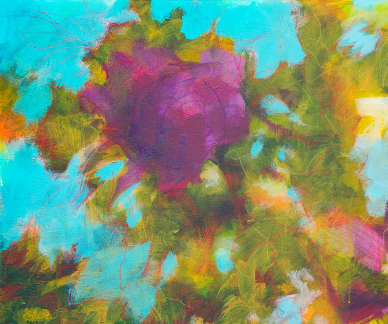 Original Expressionism Floral Painting by Fabienne Monestier