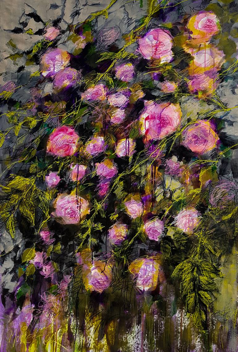 Print of Fine Art Floral Painting by Fabienne Monestier