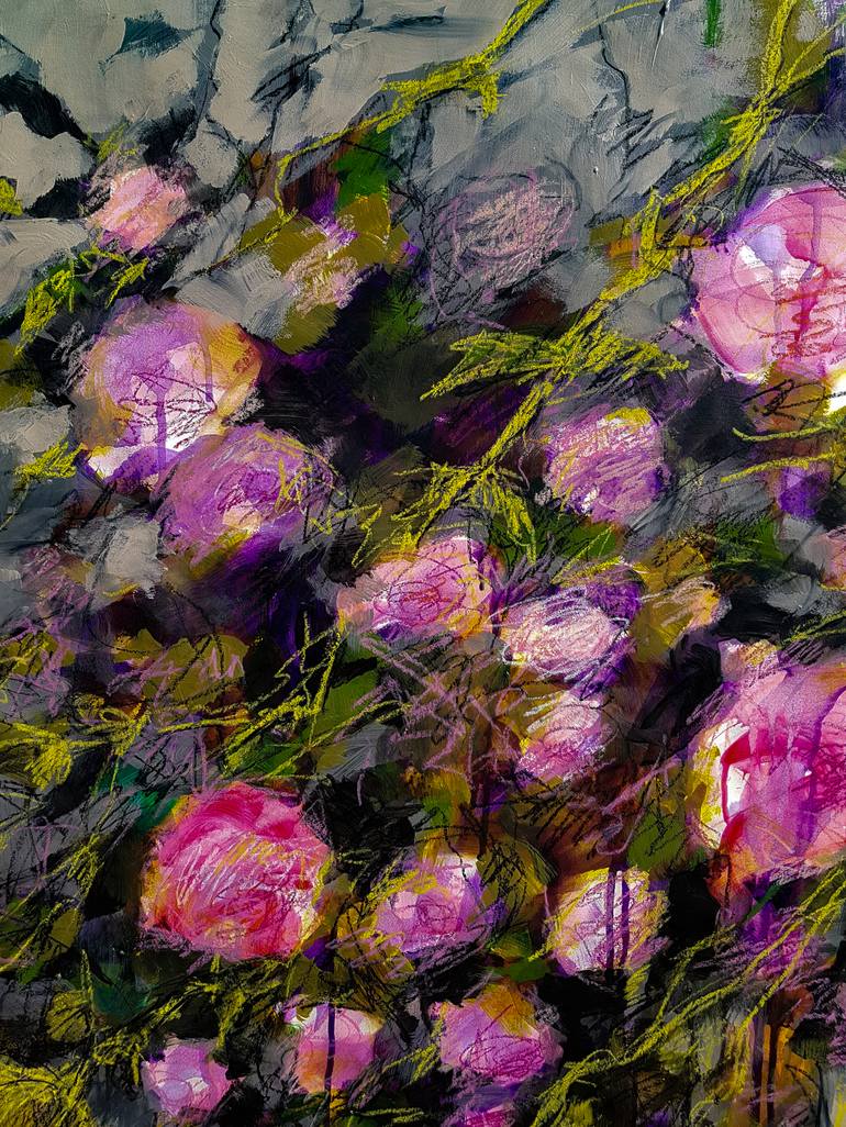 Original Fine Art Floral Painting by Fabienne Monestier