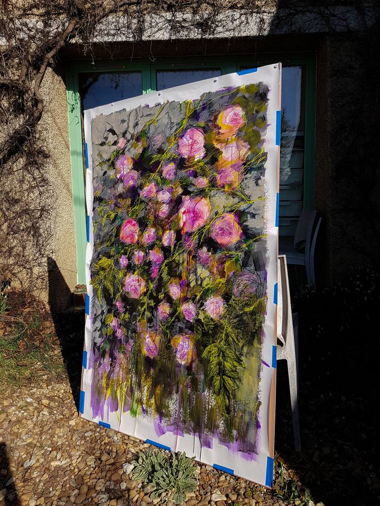 Original Floral Painting by Fabienne Monestier