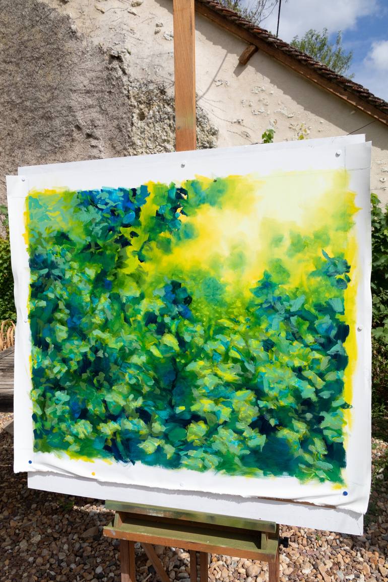 Original Impressionism Garden Painting by Fabienne Monestier