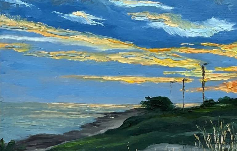 Original Impressionism Beach Painting by Fabio Giorgino