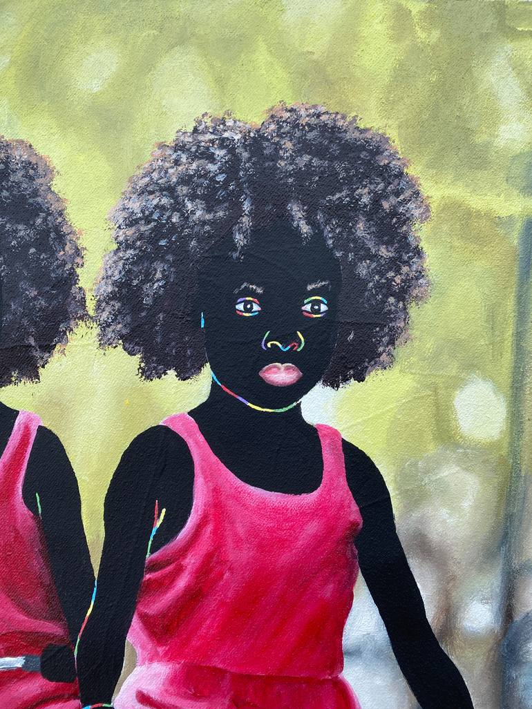 Original Abstract Expressionism Children Painting by Esther Oyeyemi