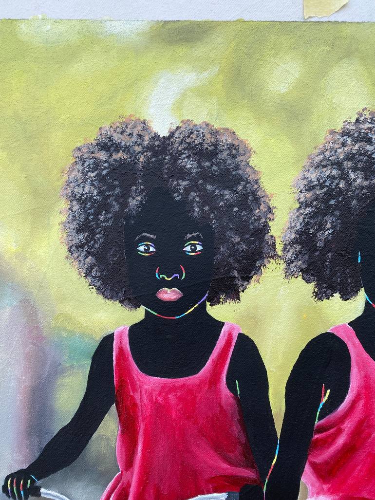 Original Abstract Expressionism Children Painting by Esther Oyeyemi