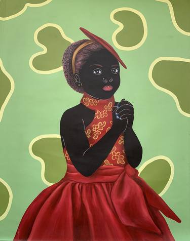 Original Abstract Expressionism Children Painting by Esther Oyeyemi