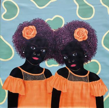 Original Abstract Expressionism Children Painting by Esther Oyeyemi