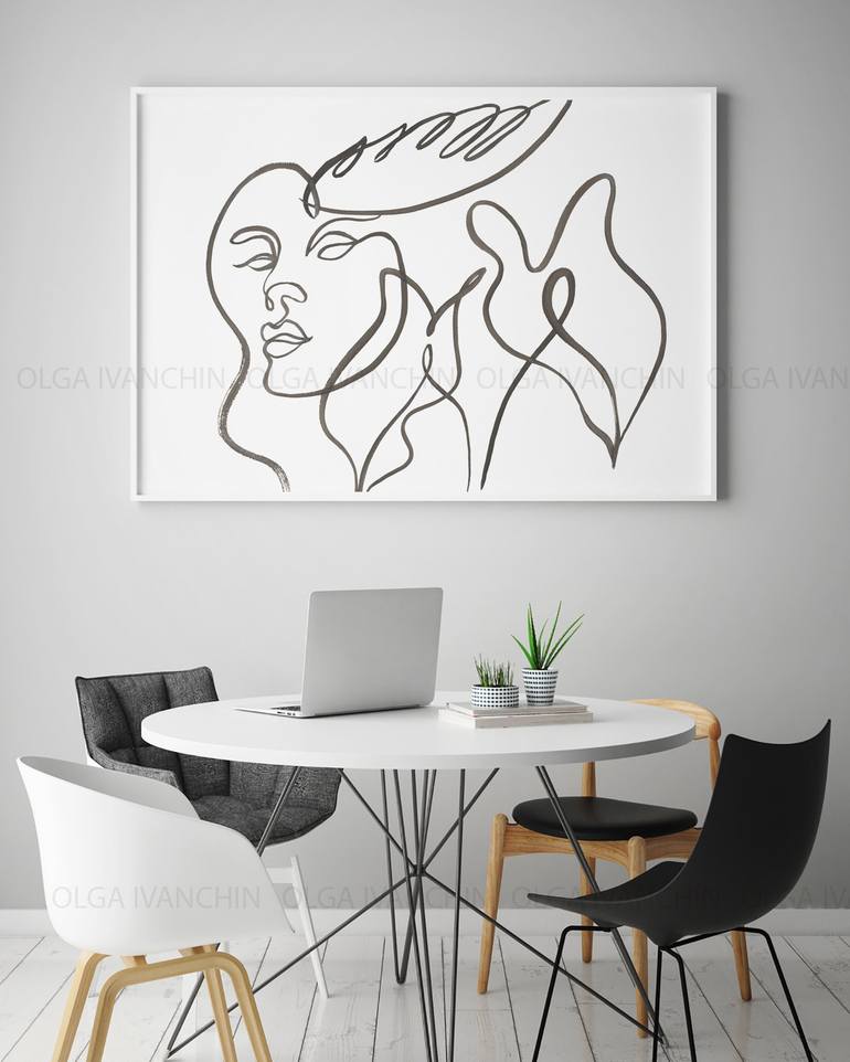 Original Fine Art Women Drawing by Olga Ivanchin