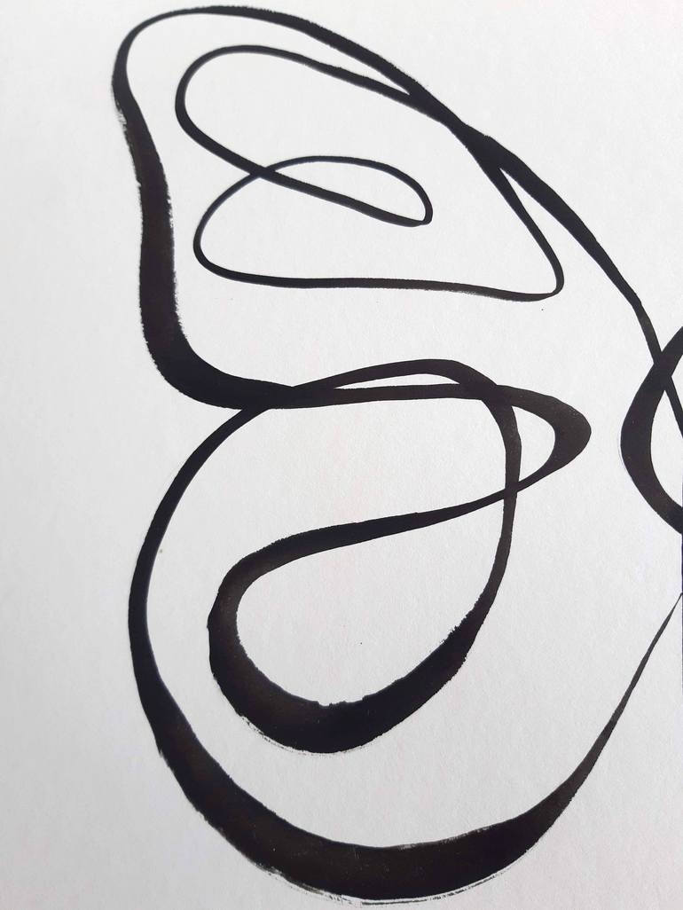 Original Minimalism Love Drawing by Olga Ivanchin