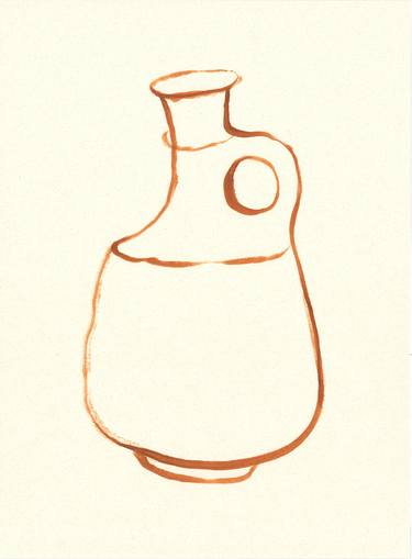 Antique jug. Original acrylic ink drawing. thumb