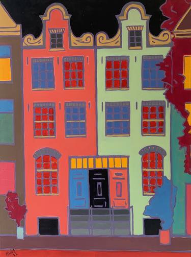 Original Expressionism Cities Paintings by David Hubbard