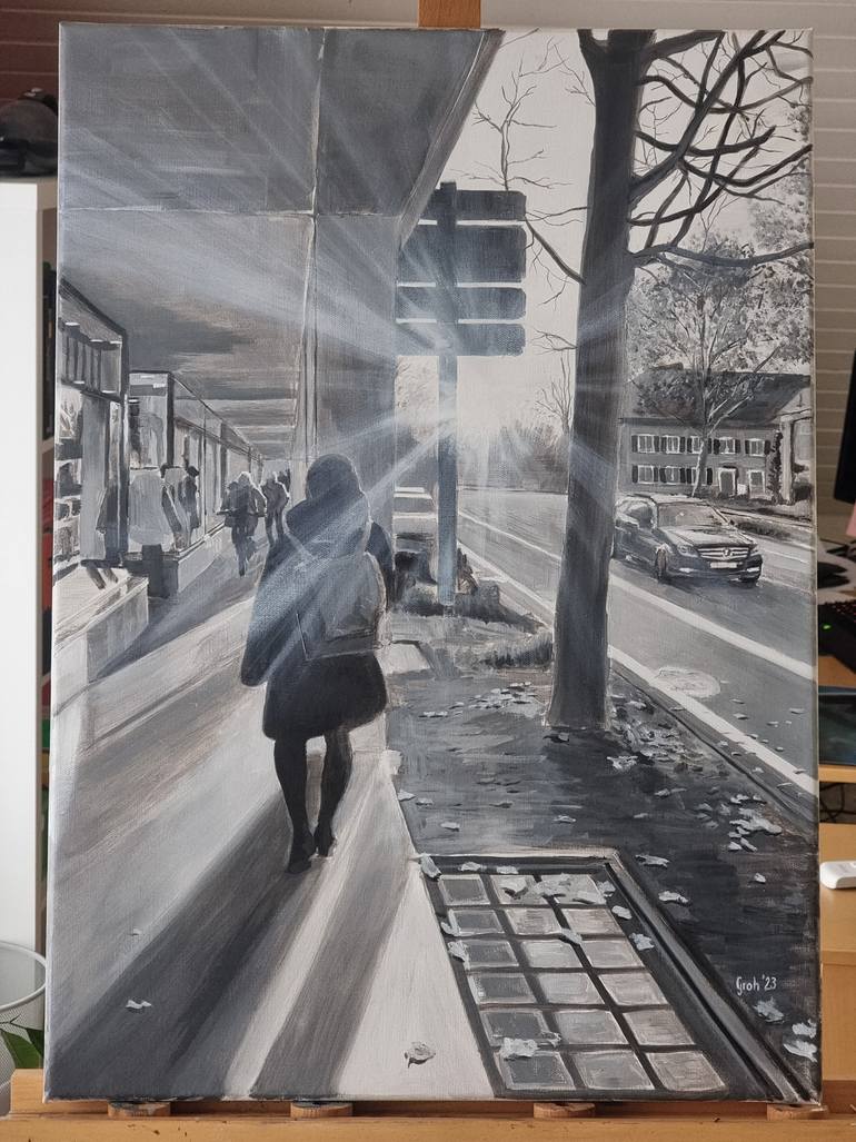 Original Black & White Landscape Painting by Arne Groh