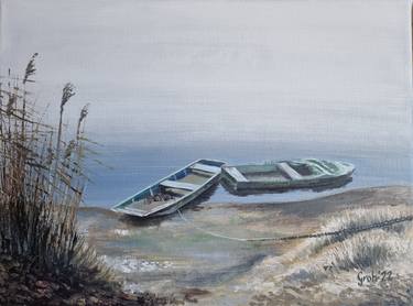 Original Figurative Boat Paintings by Arne Groh