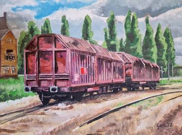Print of Realism Train Paintings by Arne Groh