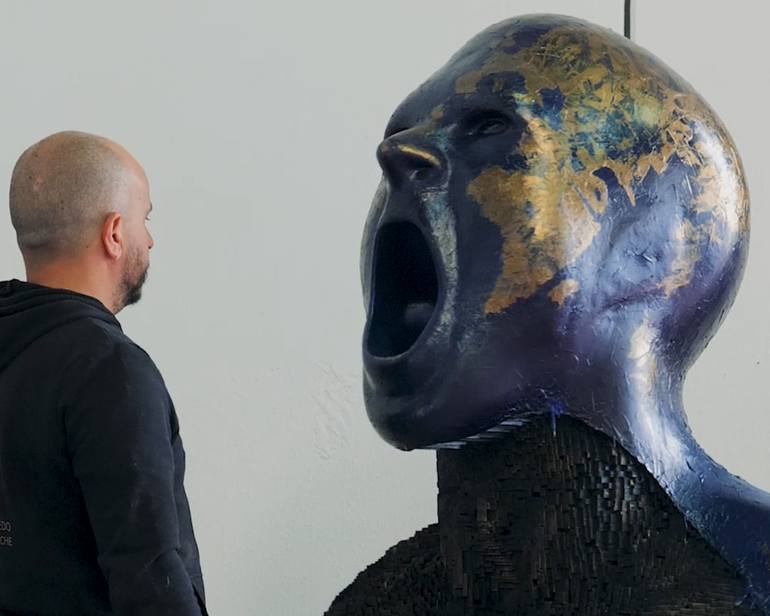 Original Abstract Expressionism Body Sculpture by Marcello Steri