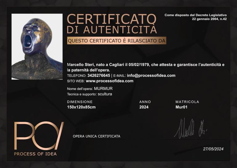 Original Abstract Expressionism Body Sculpture by Marcello Steri