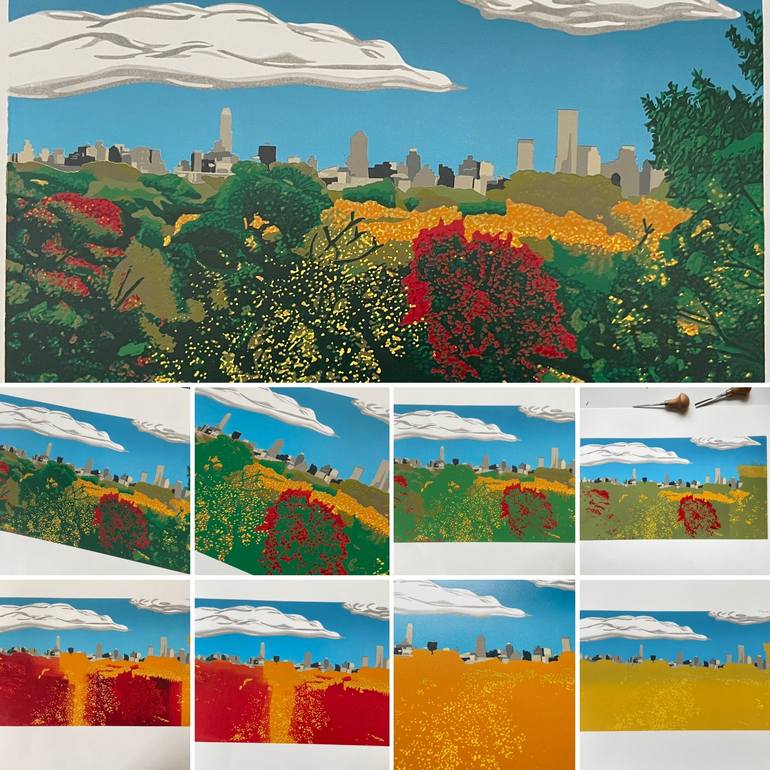Original Illustration Landscape Printmaking by Kirstie Dedman