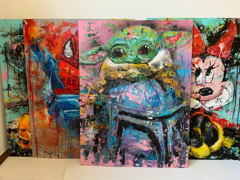 Original Abstract Pop Culture/Celebrity Painting by Andreea Paduraru