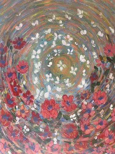 Original Expressionism Floral Paintings by Tayebeh Ourtani
