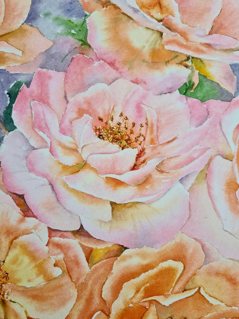 Original Impressionism Floral Drawing by Maryna Slizinova