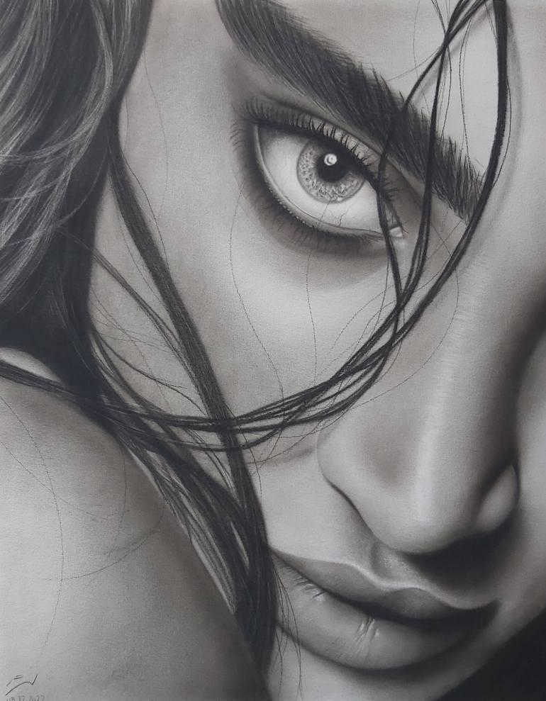 Original Realism Women Drawing by Negar Tavakol