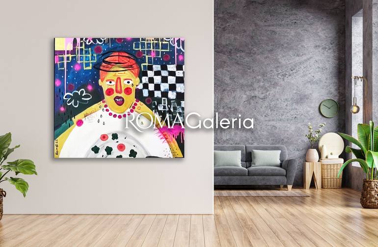 Original Abstract Women Painting by Roma Czarnocka-Hammoum