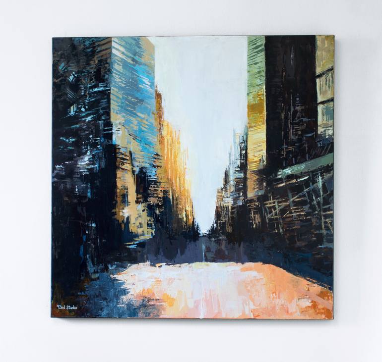Original Abstract Cities Painting by Ninety-Second Studio