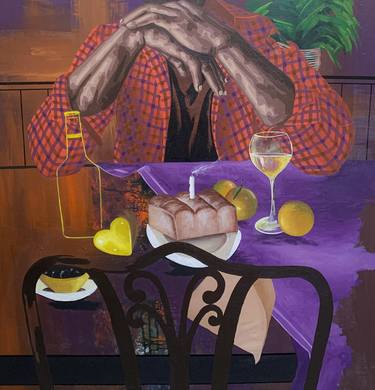 Original Abstract Expressionism Food & Drink Paintings by Oluwatobiloba Fasalejo