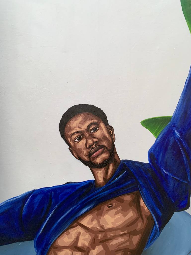 Original Abstract Expressionism Men Painting by Oluwatobiloba Fasalejo
