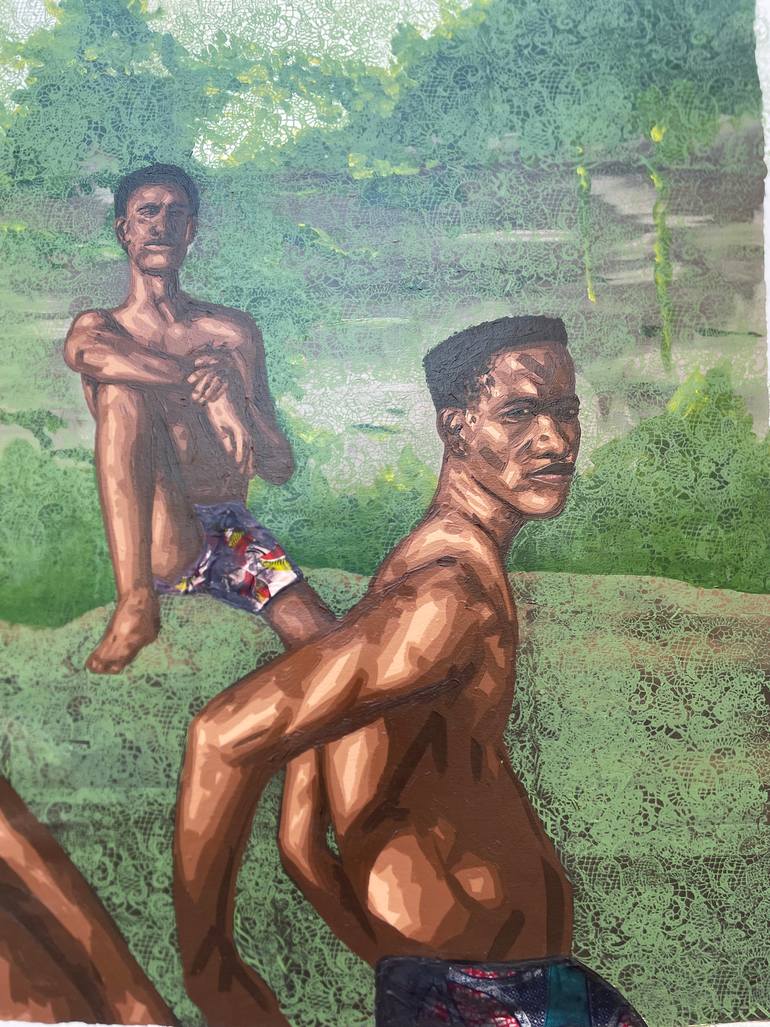Original Abstract Men Painting by Oluwatobiloba Fasalejo