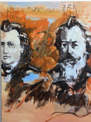 Double portrait of Johannes Brahms thumb