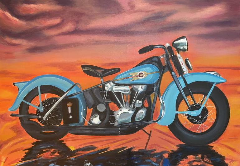 Harley Davidson Painting by Marianna L Saatchi Art