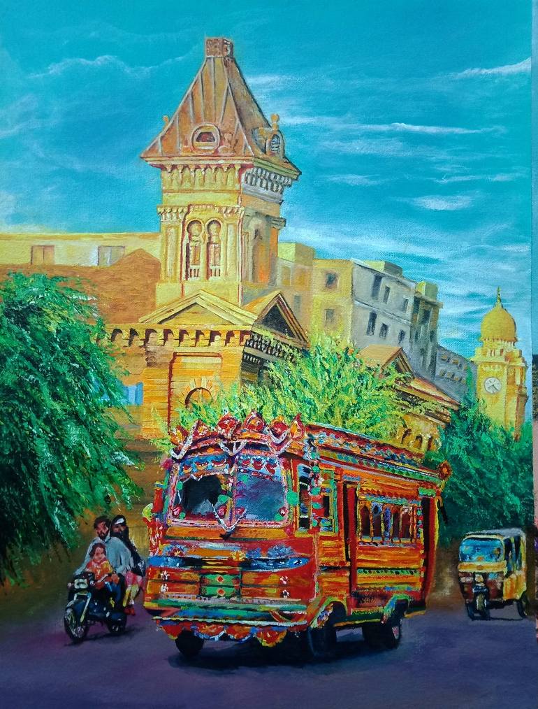 Original Architecture Painting by Aqil Shahzad