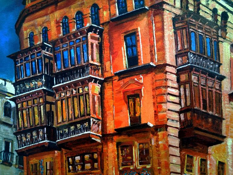 Original Architecture Painting by Aqil Shahzad