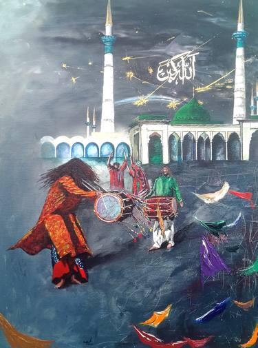 Original Abstract Expressionism Classical Mythology Paintings by Aqil Shahzad