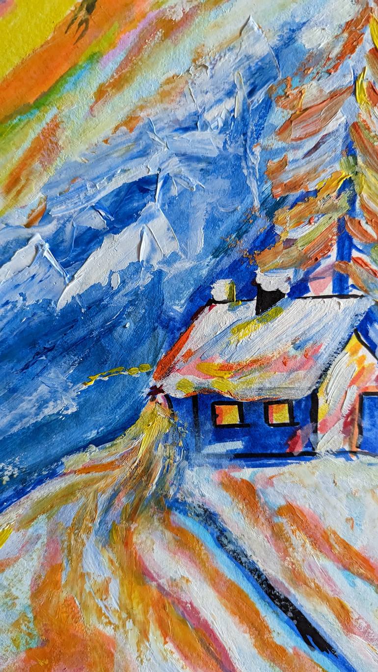 Original Art Deco Landscape Painting by Ellen Frischbutter